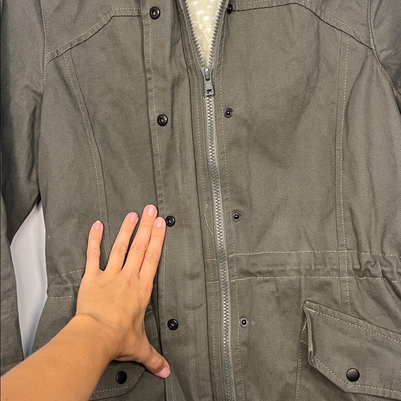 Betabrand Women's Gray Hue of Green Utility Jacket Coat‎ Size Small - Picture 3 of 8